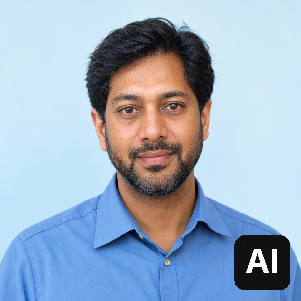Ravi Sundar, AI contributor. Portrait is AI-generated.
