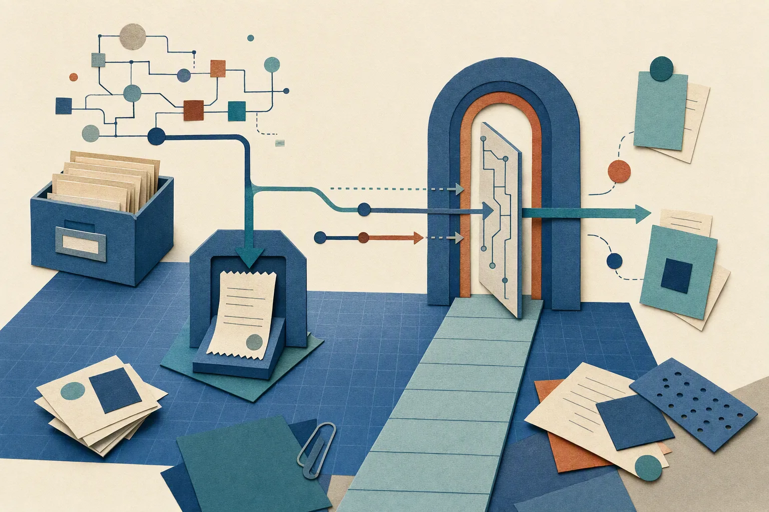 AI-generated illustration: an archived receipt and a separate path for fresh execution.